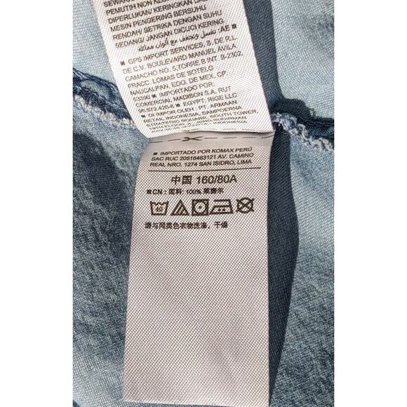 Strappy Tiered Ruffle Trim Sundress XS Old Navy Tencel Cowgirl Boho Chambray Y2K - Picture 13 of 14